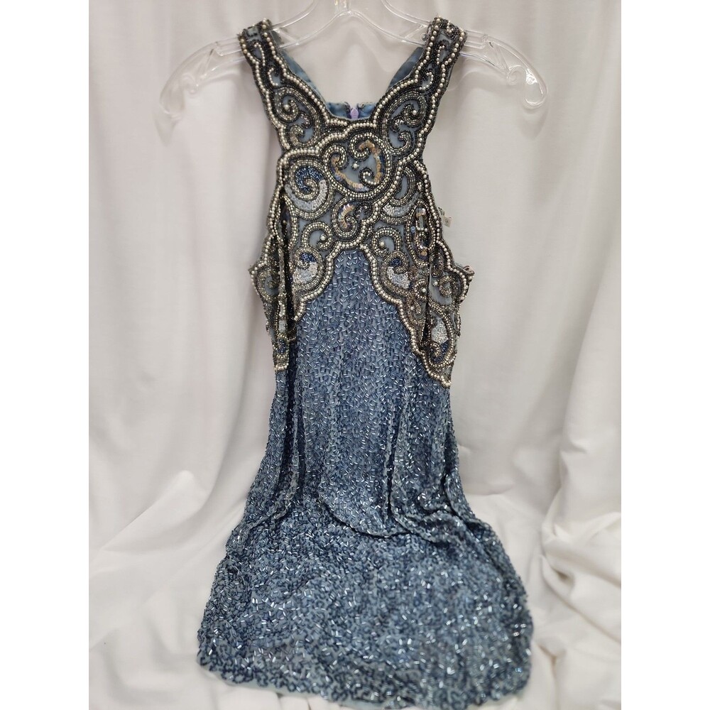 Vintage 80's Oleg Cassini Black Tie Nieman Marcus Beaded Silk Dress Sz 4 Read